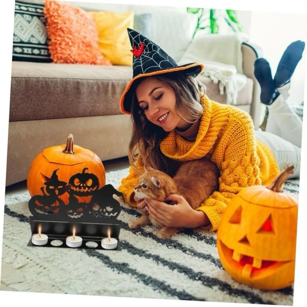 New OFFSCH Halloween Pumpkin Candle Holder Candle Holders Vintage Decor Ornament